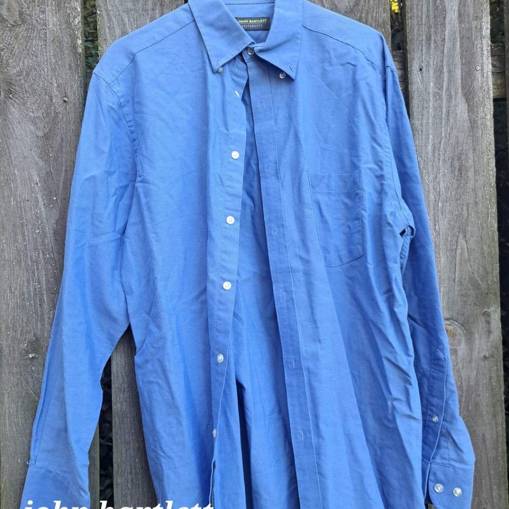 Men's John Bartlett Blue Dress Shirt 16 34/35
